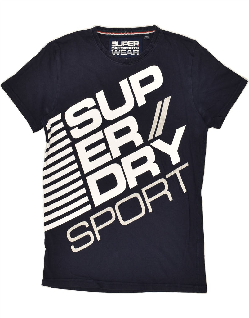 SUPERDRY Mens Graphic T-Shirt Top Small Navy Blue Cotton Vintage Superdry and Second-Hand Superdry from Messina Hembry 