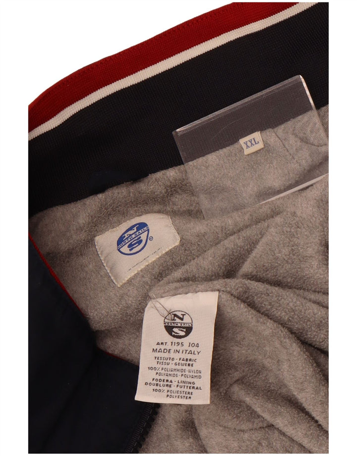 North Sails Mens Bomber Jacket UK 44 2XL Navy Blue Polyamide