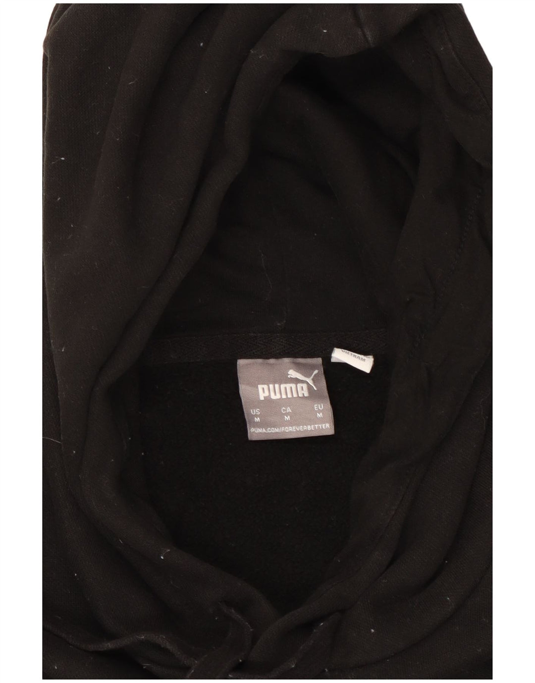 PUMA Mens Graphic Hoodie Jumper Medium Black Cotton