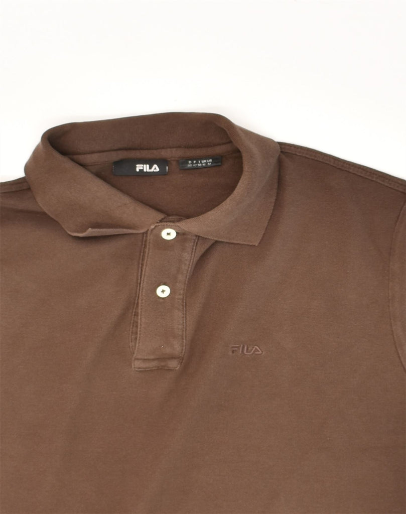 FILA Mens Polo Shirt Medium Brown Cotton | Vintage Fila | Thrift | Second-Hand Fila | Used Clothing | Messina Hembry 