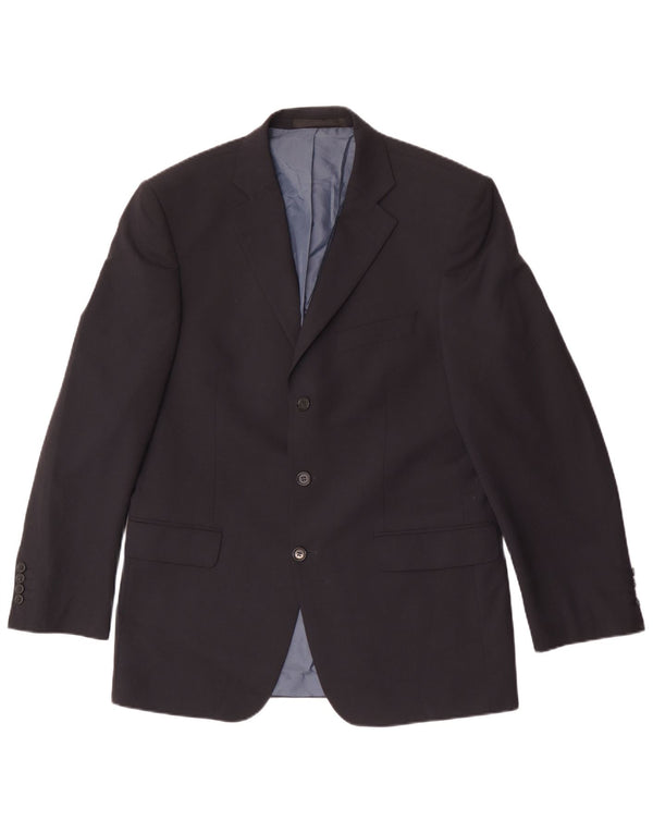 Marks & Spencer Mens 3 Button Blazer Jacket UK 40 Medium Navy Blue