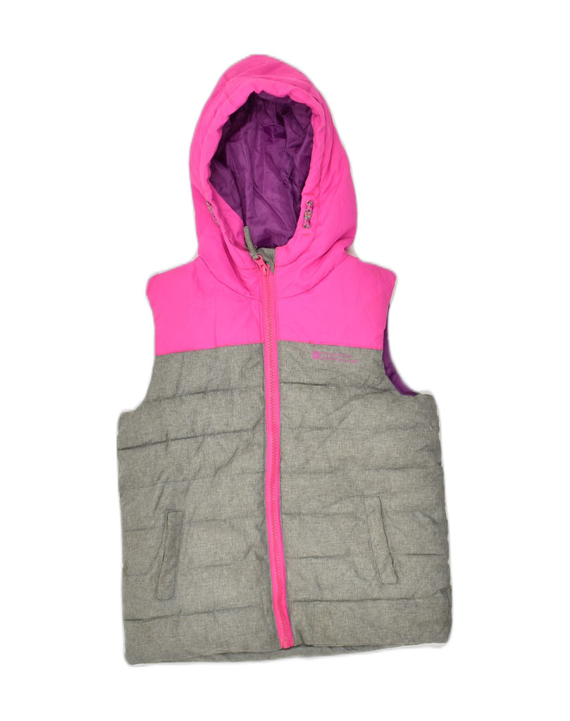 MOUNTAIN WAREHOUSE Girls Hooded Padded Gilet 5-6 Years Grey Colourblock | Vintage Mountain Warehouse | Thrift | Second-Hand Mountain Warehouse | Used Clothing | Messina Hembry 