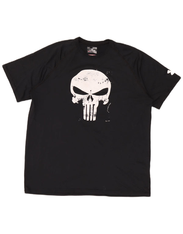 Under Armour Mens Heat Gear Graphic T-Shirt Top XL Black Polyester