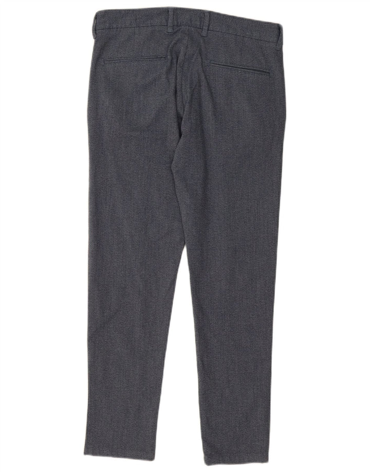 ZARA Mens Slim Suit Trousers EU 38 Small W30 L28 Navy Blue Polyester
