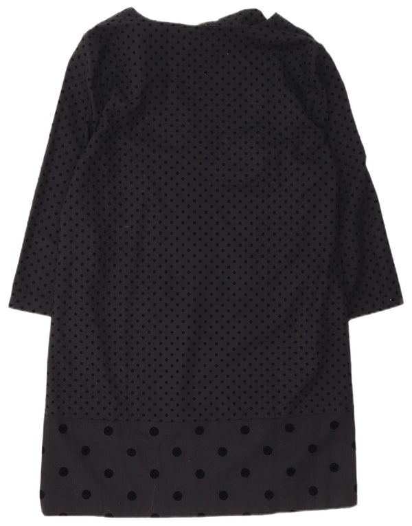 Naf Womens 3/4 Sleeve Basic Dress EU 40 Medium Black Spotted