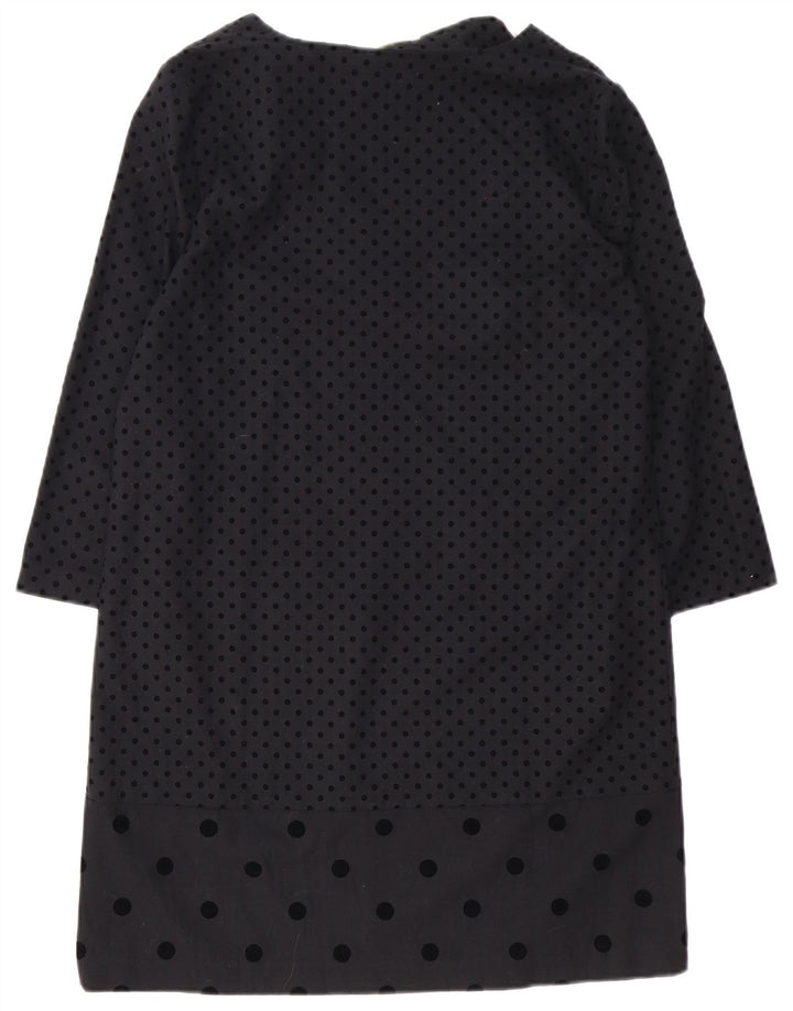 Naf Womens 3/4 Sleeve Basic Dress EU 40 Medium Black Spotted