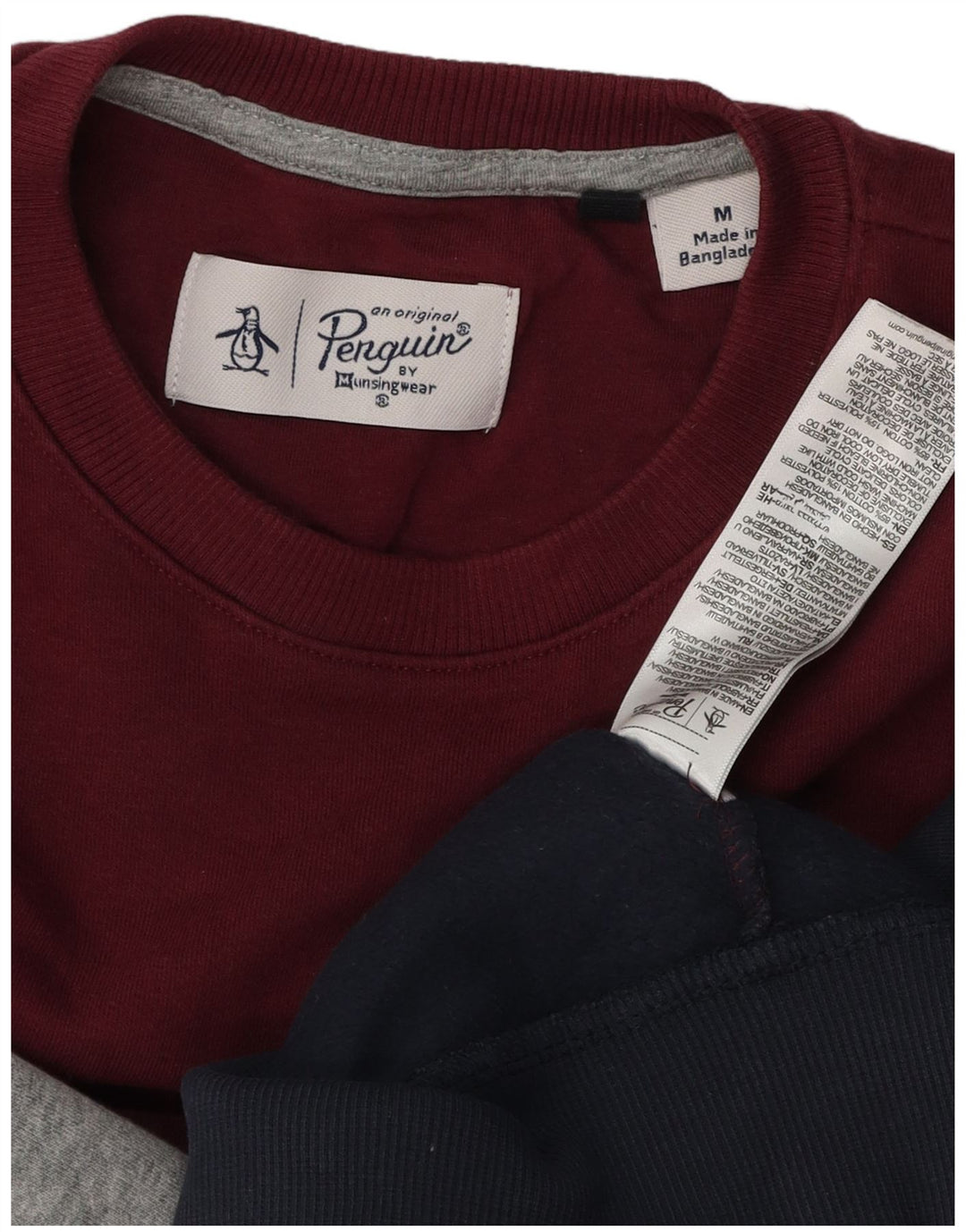 PENGUIN Mens Sweatshirt Jumper Medium Multicoloured Colourblock Cotton