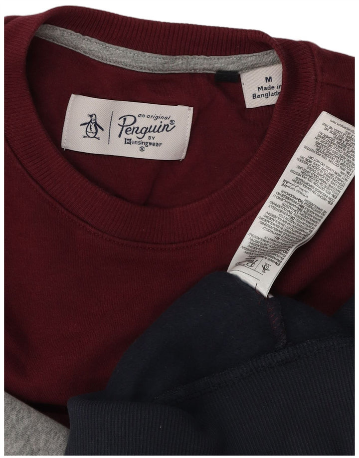 PENGUIN Mens Sweatshirt Jumper Medium Multicoloured Colourblock Cotton