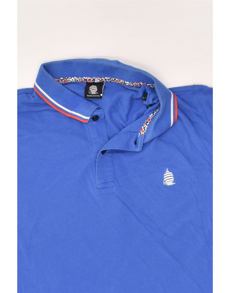 MARINA YACHTING Mens Polo Shirt Large Blue Cotton | Vintage Marina Yachting | Thrift | Second-Hand Marina Yachting | Used Clothing | Messina Hembry 