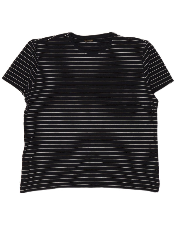 MASSIMO DUTTI Mens T-Shirt Top XL Black Striped
