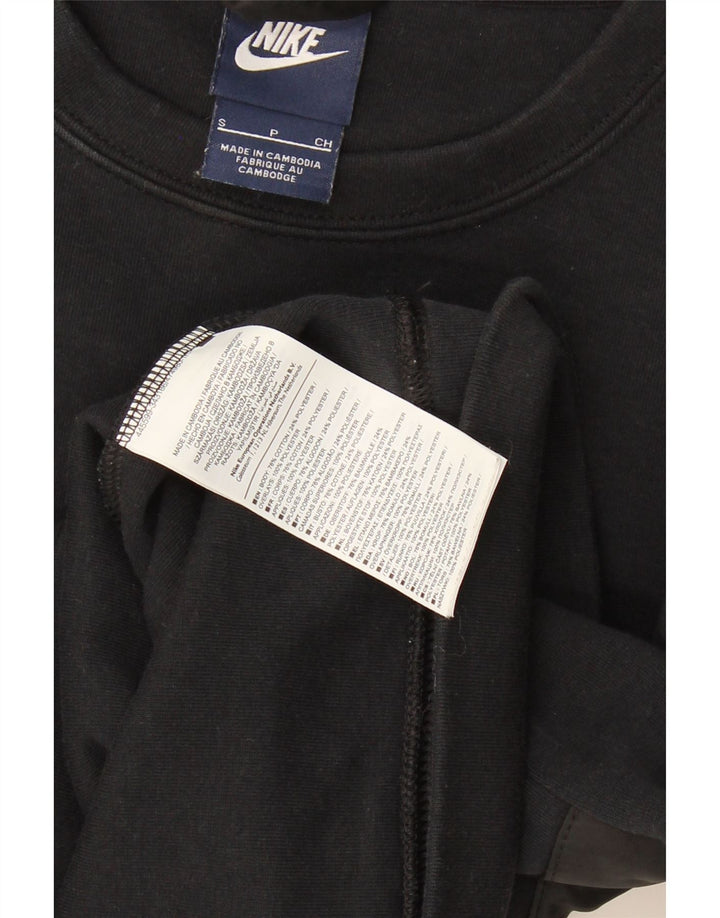 NIKE Womens Sweatshirt Jumper UK 10 Small Black Colourblock Cotton