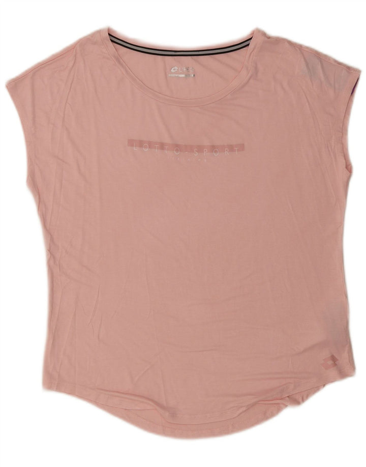 Lotto Womens Graphic T-Shirt Top UK 14 Medium Pink Rayon