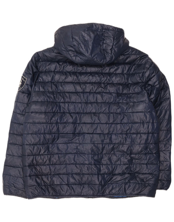Conte of Florence Mens Hooded Padded Jacket UK 42 XL Navy Blue