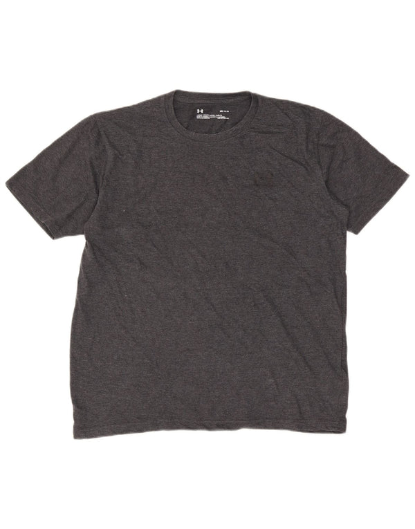 Under Armour Mens Heat Gear T-Shirt Top Medium Grey Cotton