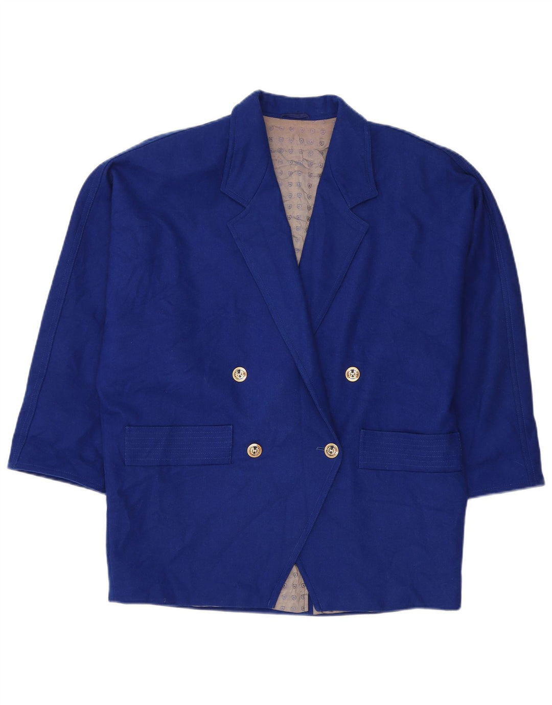 MAX MARA Womens Oversized Double Breasted Blazer Jacket UK 10 Small Blue