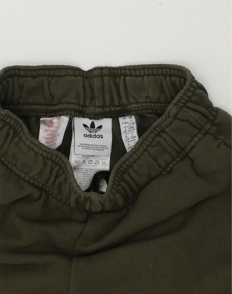 ADIDAS Boys Sport Shorts 7-8 Years Khaki Cotton | Vintage Adidas | Thrift | Second-Hand Adidas | Used Clothing | Messina Hembry 