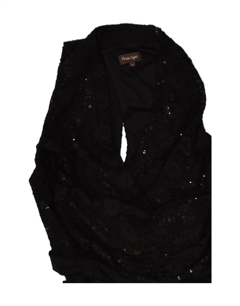PHASE EIGHT Womens Halter Playsuit UK 12 Medium Black Polyester | Vintage Phase Eight | Thrift | Second-Hand Phase Eight | Used Clothing | Messina Hembry 