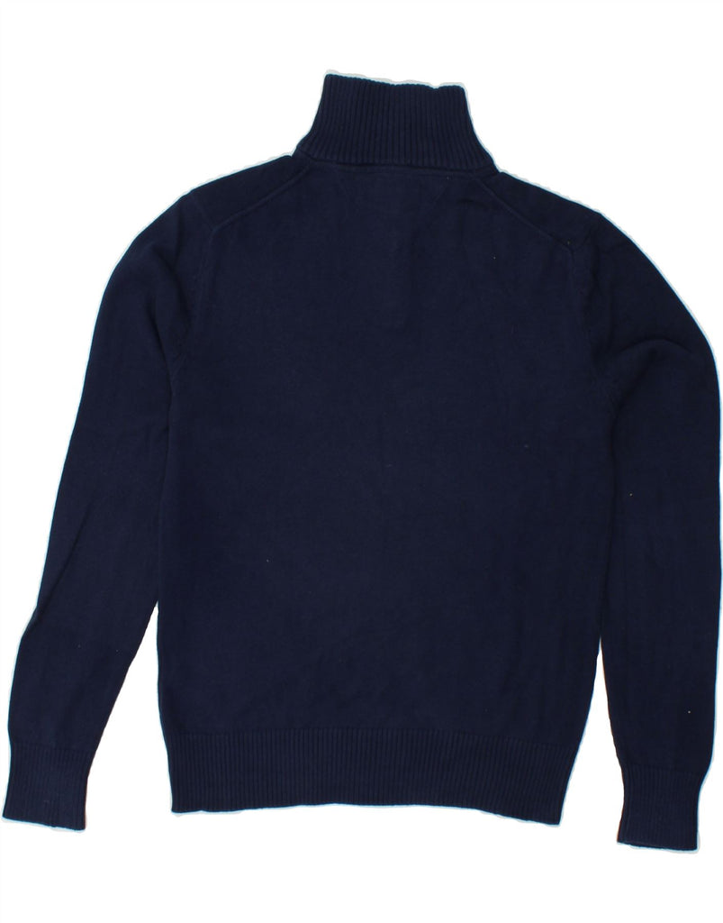 TOMMY HILFIGER Mens Zip Neck Jumper Sweater XS Navy Blue Cotton | Vintage Tommy Hilfiger | Thrift | Second-Hand Tommy Hilfiger | Used Clothing | Messina Hembry 