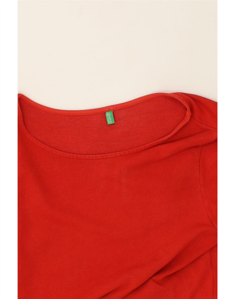 BENETTON Womens Long Sleeve T-Shirt Dress UK 18 Large Red Cotton | Vintage Benetton | Thrift | Second-Hand Benetton | Used Clothing | Messina Hembry 