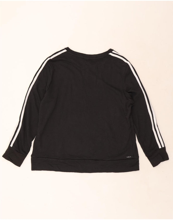 Adidas Womens Climalite Sweatshirt Jumper UK 20/22 XL Black Polyester