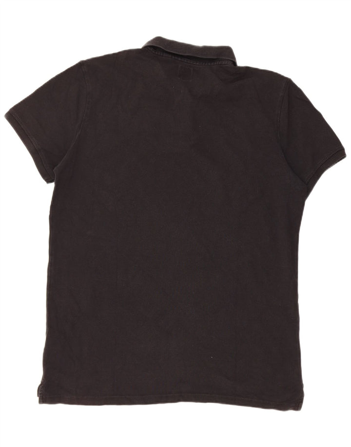 Jack Wills Mens Polo Shirt Large Black Cotton
