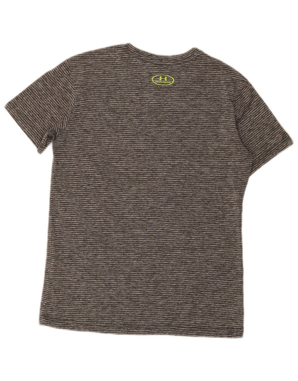 UNDER ARMOUR Mens Heat Gear T-Shirt Top Small Grey Pinstripe