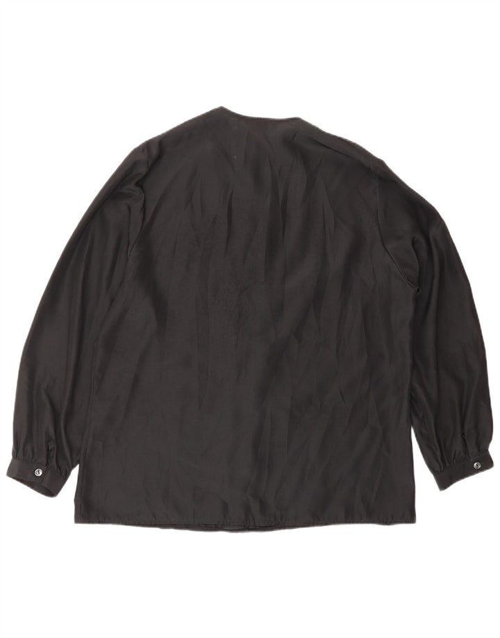 VINTAGE Womens Shirt Blouse IT 46 Large Black Polyester
