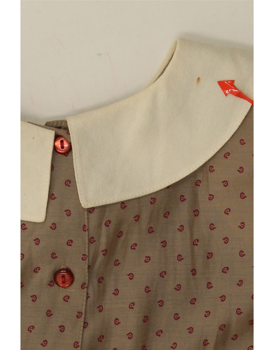 VINTAGE Womens Shirt Blouse EU 36 Small Brown Flecked Viscose Vintage Vintage and Second-Hand Vintage from Messina Hembry 
