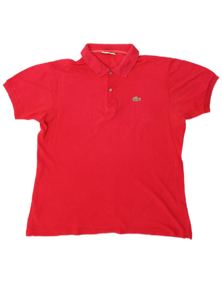 Lacoste Mens Polo Shirt Large Red Cotton
