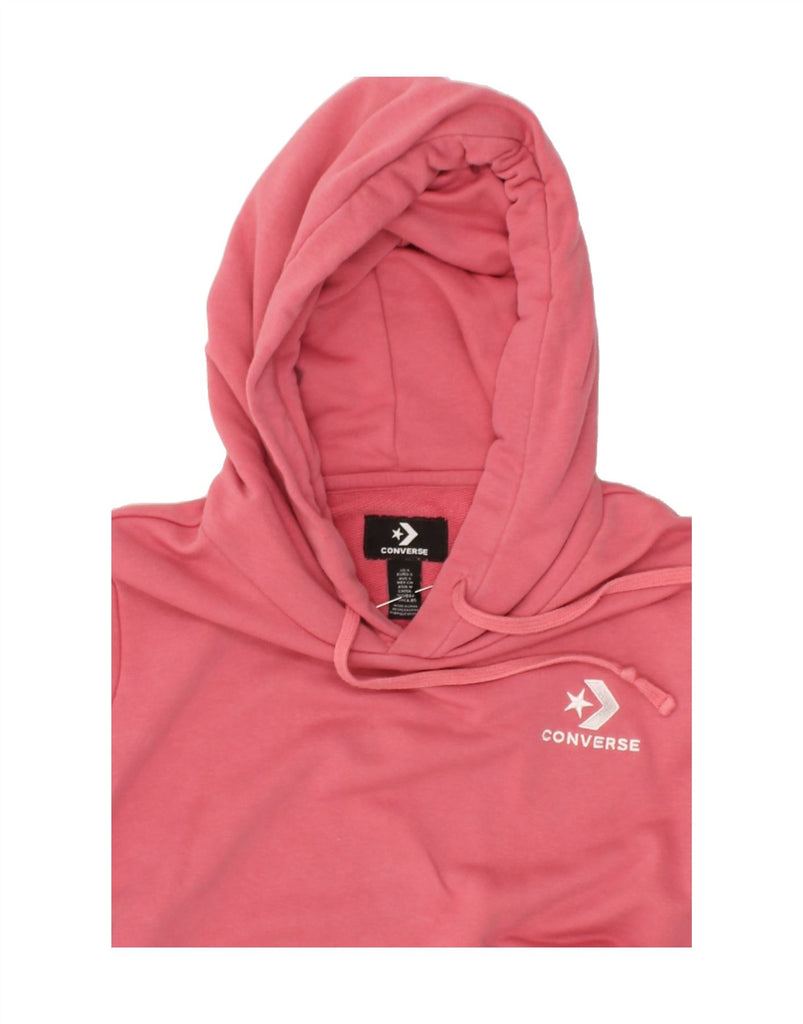 CONVERSE Womens Hoodie Jumper UK 10 Small Pink Cotton | Vintage Converse | Thrift | Second-Hand Converse | Used Clothing | Messina Hembry 