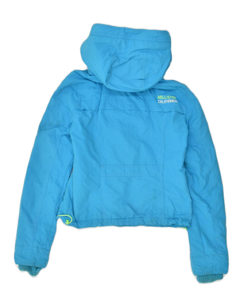 HOLLISTER Womens Hooded Windbreaker Jacket UK 10 Small Blue Nylon | Vintage Hollister | Thrift | Second-Hand Hollister | Used Clothing | Messina Hembry 