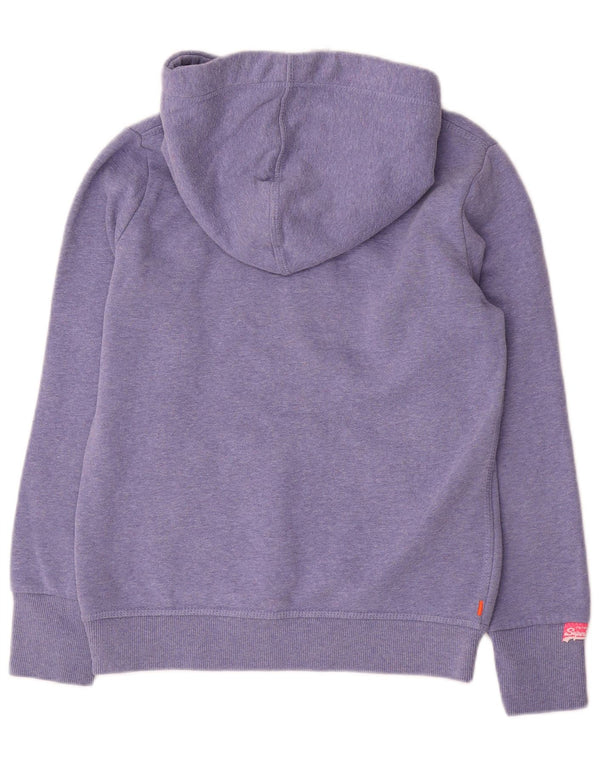 Superdry Womens Graphic Hoodie Jumper UK 14 Medium Purple Cotton