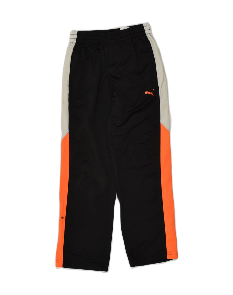 PUMA Boys Tracksuit Trousers 7-8 Years Small Black Colourblock Polyester | Vintage Puma | Thrift | Second-Hand Puma | Used Clothing | Messina Hembry 