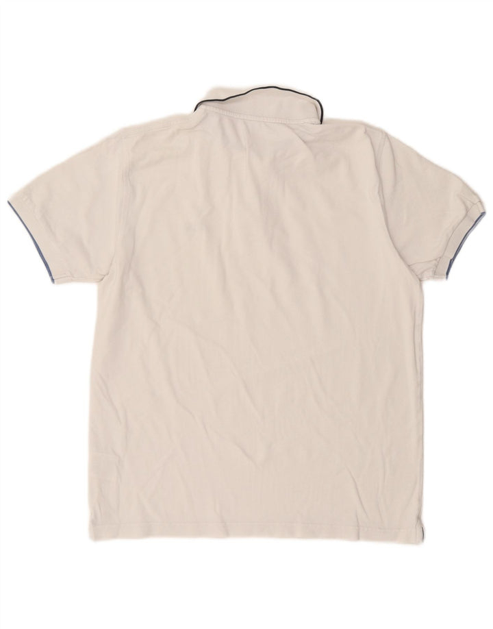 Sun68 Mens Polo Shirt Medium White Cotton