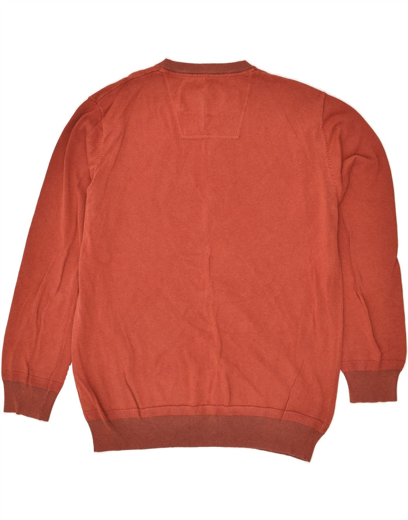 JOHN ROCHA Mens V-Neck Jumper Sweater Large Brown Cotton | Vintage John Rocha | Thrift | Second-Hand John Rocha | Used Clothing | Messina Hembry 