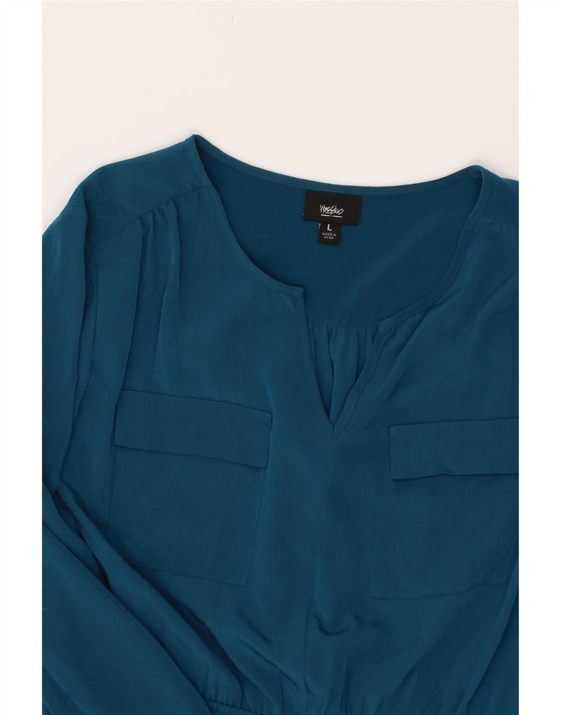 MOSSIMO Womens Long Sleeve Basic Dress UK 16 Large Blue Polyester Vintage Mossimo and Second-Hand Mossimo from Messina Hembry 