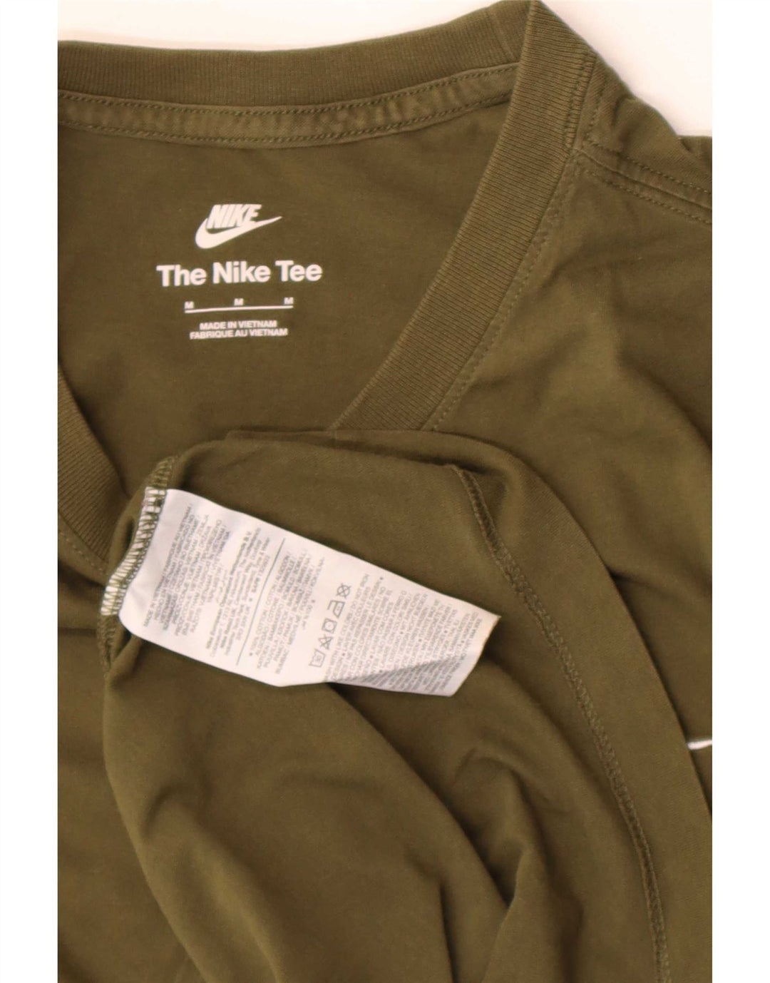 Nike Mens T-Shirt Top Medium Khaki Cotton