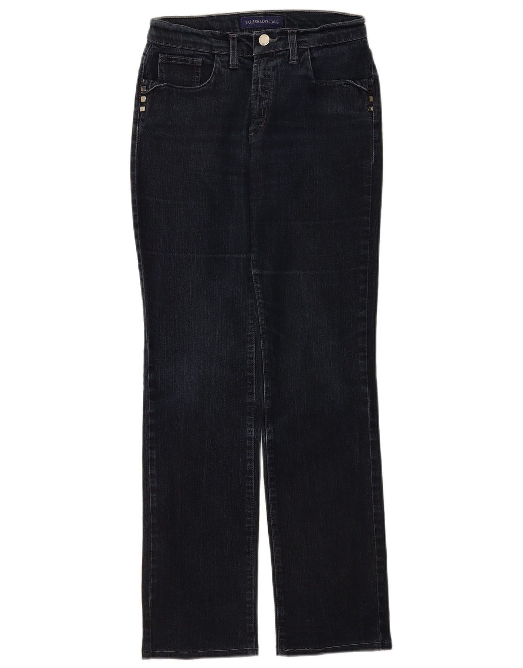 Trussardi Womens Straight Jeans W26 L30 Navy Blue Cotton
