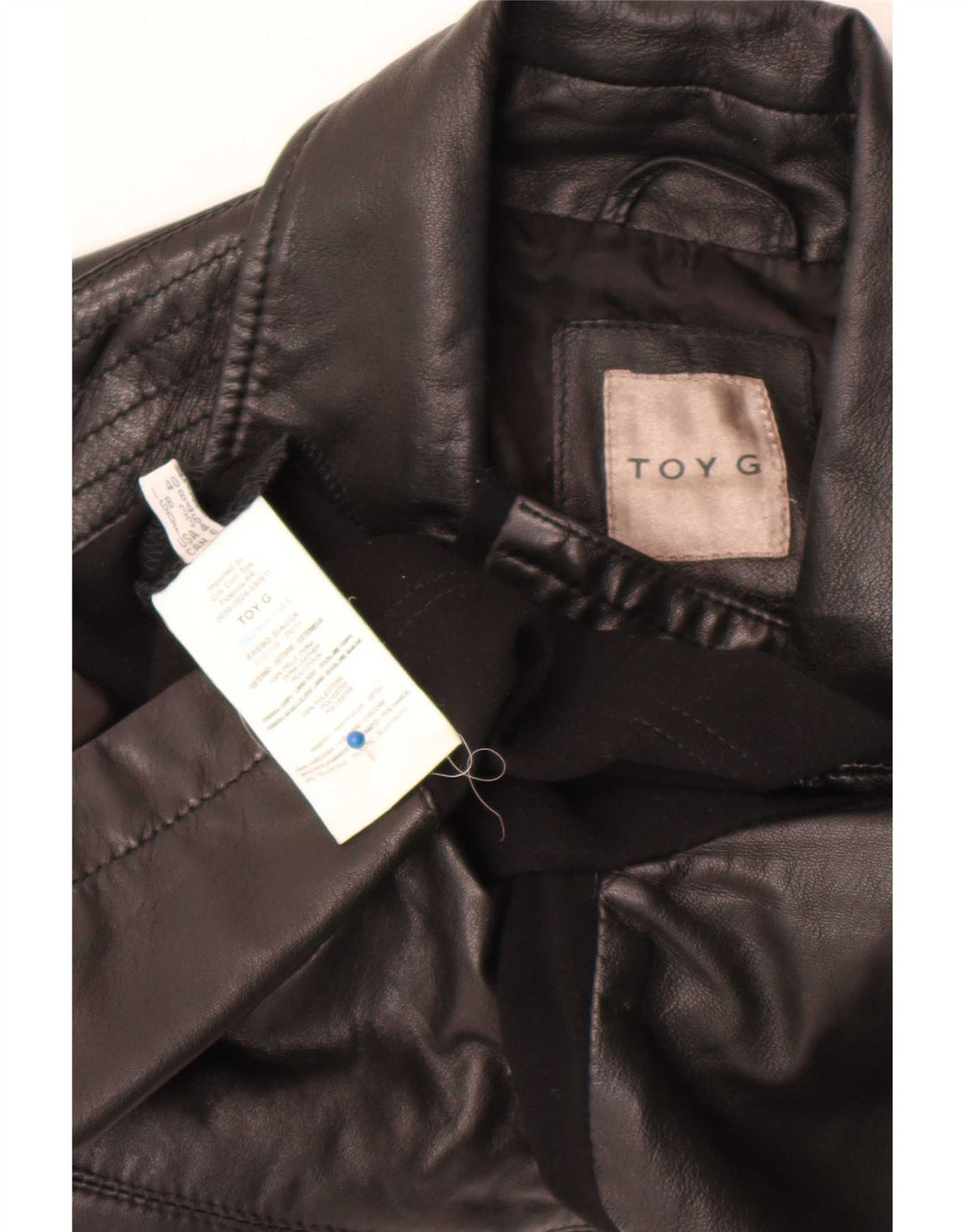 Toy G Womens Crop Leather Biker Jacket UK 8 Small Black Leather