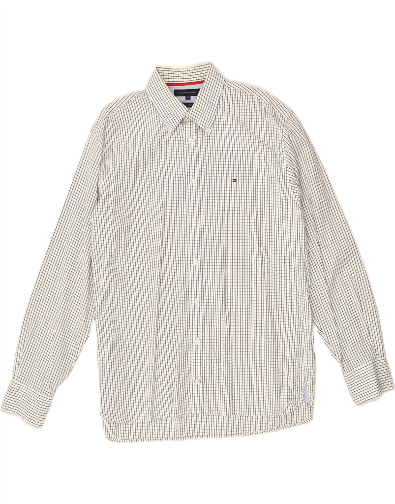 TOMMY HILFIGER Mens Shirt XL White Check Cotton | Vintage Tommy Hilfiger | Thrift | Second-Hand Tommy Hilfiger | Used Clothing | Messina Hembry 