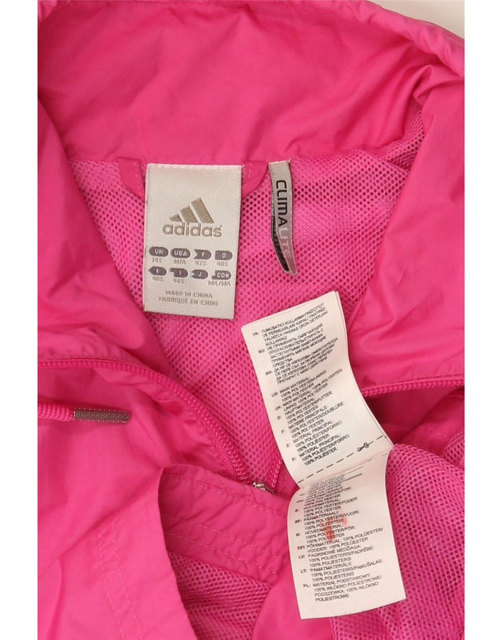 Adidas Womens Climalite Tracksuit Top Jacket UK 14 Medium Pink Polyester