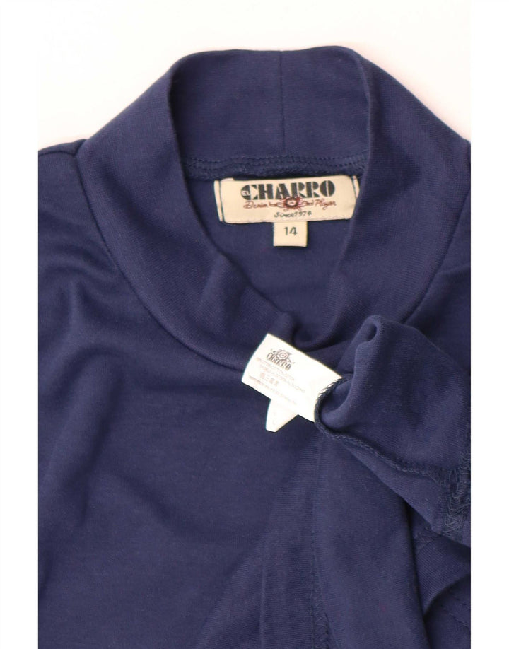 Charro Boys Top Long Sleeve 13-14 Years Navy Blue Cotton
