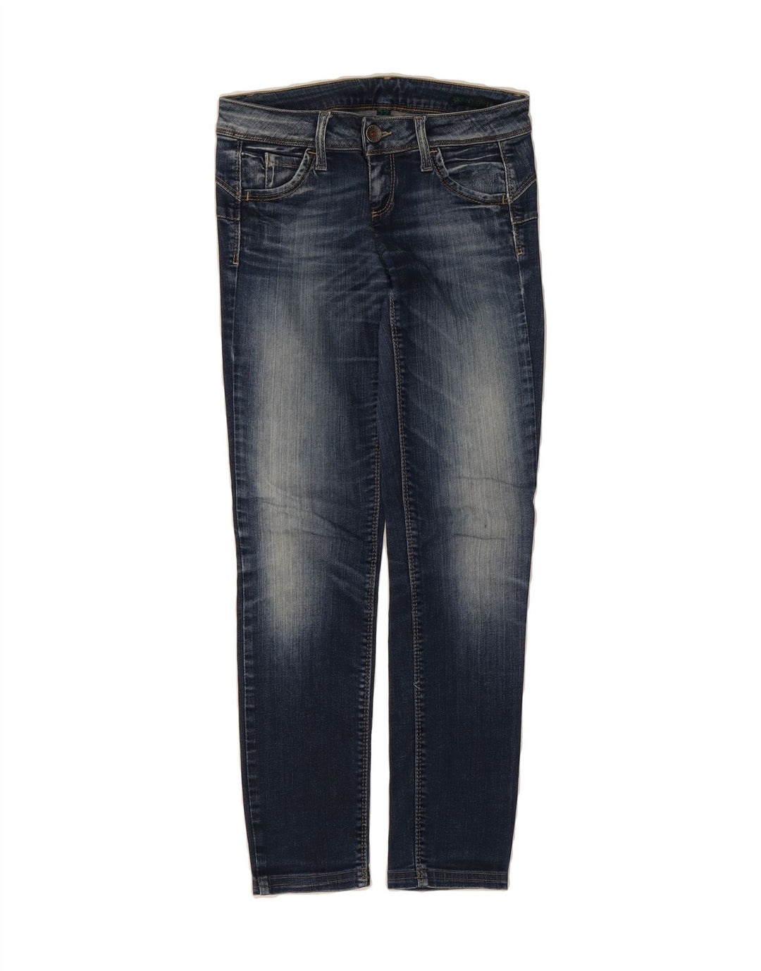 BENETTON Womens Slim Jeans W27 L29 Navy Blue Vintage Benetton and Second-Hand Benetton from Messina Hembry 