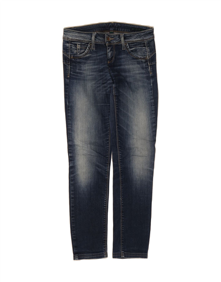 BENETTON Womens Slim Jeans W27 L29 Navy Blue Vintage Benetton and Second-Hand Benetton from Messina Hembry 