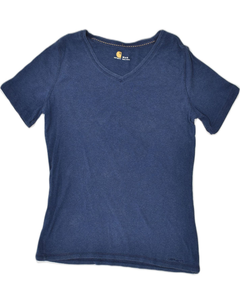 CARHARTT Womens T-Shirt Top US 8/10 Medium Blue Cotton | Vintage Carhartt | Thrift | Second-Hand Carhartt | Used Clothing | Messina Hembry 