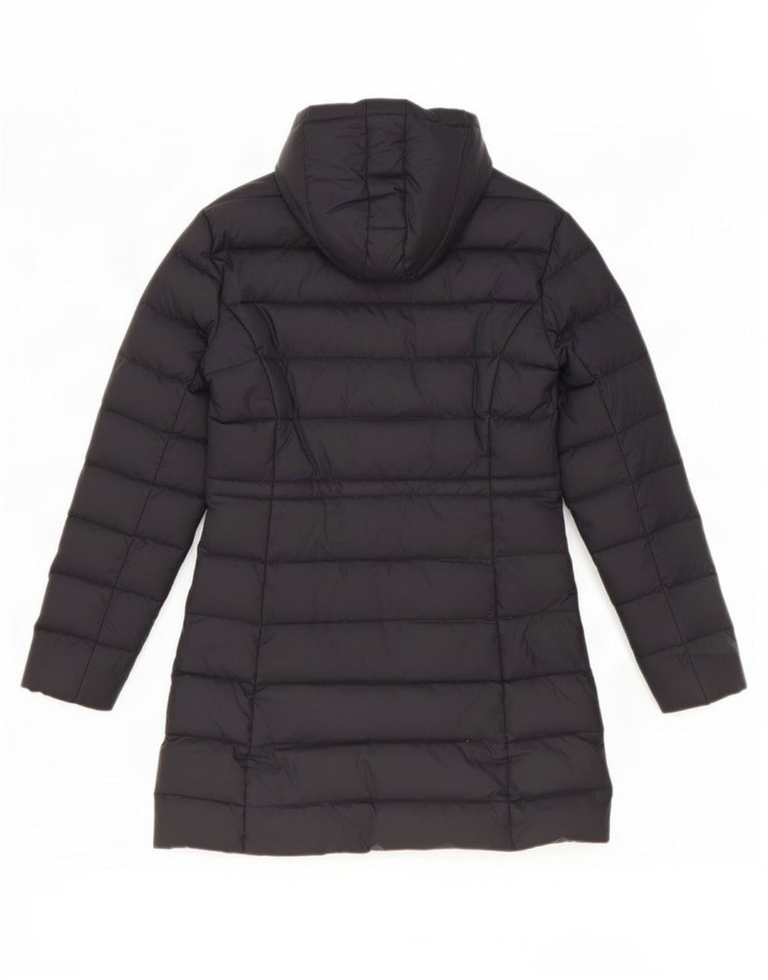 Benetton Womens Hooded Padded Coat IT 44 Medium Black Polyester