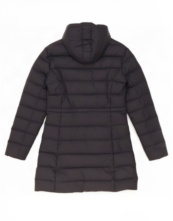 Benetton Womens Hooded Padded Coat IT 44 Medium Black Polyester