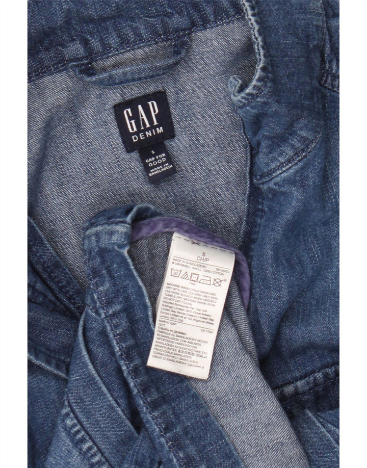 Gap Womens Denim Shirt UK 10 Small Blue Cotton