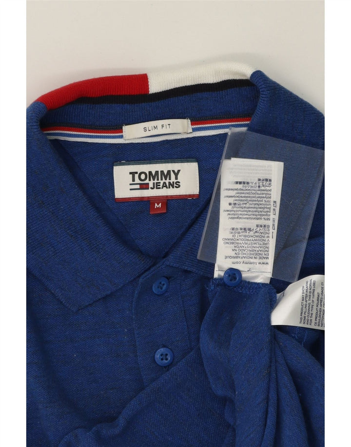 TOMMY HILFIGER Mens Slim Fit Polo Shirt Medium Blue Cotton Vintage Tommy Hilfiger and Second-Hand Tommy Hilfiger from Messina Hembry 