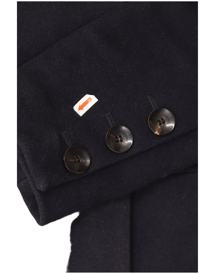 Esprit Womens Hooded Overcoat UK 16 Large Navy Blue Polyester